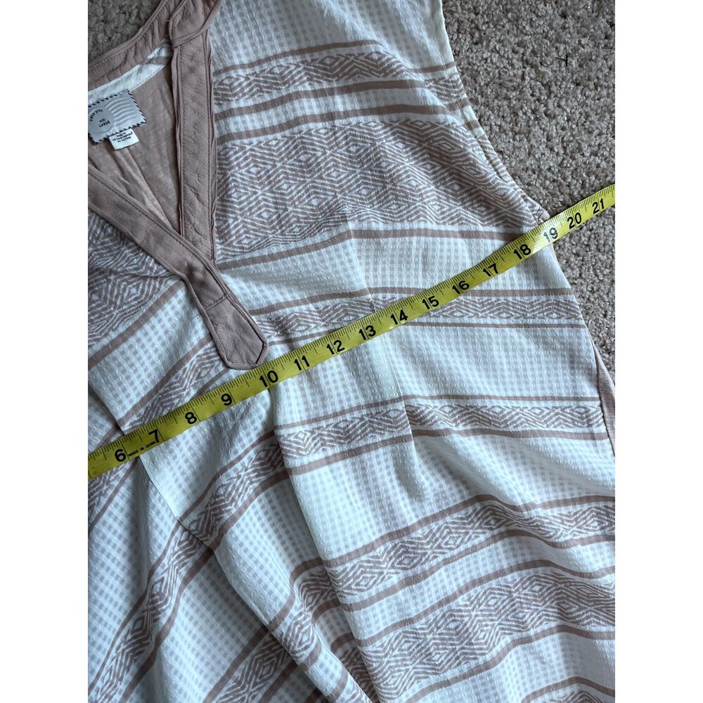 Women's Tan Striped Anthropologie Postmark Blouse L - Picture 4 of 6